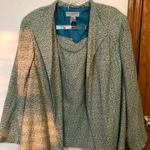 Sag Harbor Blue Green Skirt Suit Set